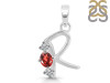 Garnet & White Topaz Alphabet R Pendant GAR-RDA-70.