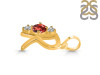 Garnet & White Topaz Alphabet R Pendant GAR-RDA-70.