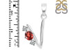 Garnet & White Topaz Alphabet V Pendant GAR-RDA-74.