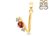 Garnet & White Topaz Alphabet V Pendant GAR-RDA-74.