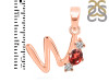 Garnet & White Topaz Alphabet W Pendant GAR-RDA-75.