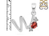 Garnet & White Topaz Alphabet W Pendant GAR-RDA-75.