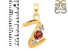 Garnet & White Topaz Alphabet Z Pendant GAR-RDA-78.