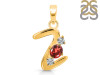Garnet & White Topaz Alphabet Z Pendant GAR-RDA-78.