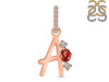 Garnet & White Topaz Alphabet A Pendant GAR-RDA-79.