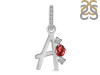 Garnet & White Topaz Alphabet A Pendant GAR-RDA-79.