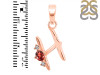Garnet & White Topaz Alphabet H Pendant GAR-RDA-8.