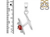 Garnet & White Topaz Alphabet H Pendant GAR-RDA-8.