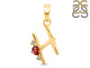 Garnet & White Topaz Alphabet H Pendant GAR-RDA-8.