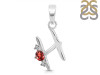 Garnet & White Topaz Alphabet H Pendant GAR-RDA-8.