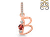 Garnet & White Topaz Alphabet B Pendant GAR-RDA-80.
