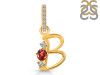 Garnet & White Topaz Alphabet B Pendant GAR-RDA-80.