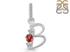 Garnet & White Topaz Alphabet B Pendant GAR-RDA-80.