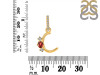 Garnet & White Topaz Alphabet C Pendant GAR-RDA-81.