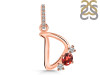 Garnet & White Topaz Alphabet D Pendant GAR-RDA-82.
