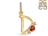 Garnet & White Topaz Alphabet D Pendant GAR-RDA-82.
