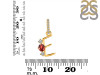 Garnet & White Topaz Alphabet E Pendant GAR-RDA-83
