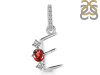 Garnet & White Topaz Alphabet E Pendant GAR-RDA-83