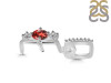 Garnet & White Topaz Alphabet E Pendant GAR-RDA-83