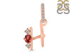 Garnet & White Topaz Alphabet H Pendant GAR-RDA-86.