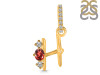 Garnet & White Topaz Alphabet H Pendant GAR-RDA-86.