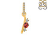 Garnet & White Topaz Alphabet I Pendant GAR-RDA-87.