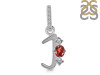 Garnet & White Topaz Alphabet J Pendant GAR-RDA-88.