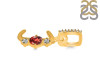 Garnet & White Topaz Alphabet J Pendant GAR-RDA-88.