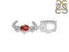 Garnet & White Topaz Alphabet J Pendant GAR-RDA-88.