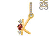 Garnet & White Topaz Alphabet K Pendant GAR-RDA-89.