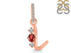 Garnet & White Topaz Alphabet L Pendant GAR-RDA-90.