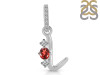 Garnet & White Topaz Alphabet L Pendant GAR-RDA-90.