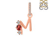 Garnet & White Topaz Alphabet M Pendant GAR-RDA-91.