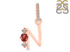 Garnet & White Topaz Alphabet N Pendant GAR-RDA-92.