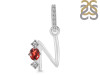 Garnet & White Topaz Alphabet N Pendant GAR-RDA-92.