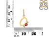 Garnet & White Topaz Alphabet O Pendant GAR-RDA-93.