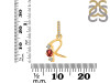 Garnet & White Topaz Alphabet R Pendant GAR-RDA-96.