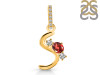 Garnet & White Topaz Alphabet S Pendant GAR-RDA-97.