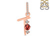 Garnet & White Topaz Alphabet T Pendant GAR-RDA-98.