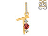 Garnet & White Topaz Alphabet T Pendant GAR-RDA-98.