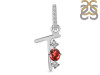 Garnet & White Topaz Alphabet T Pendant GAR-RDA-98.