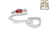 Garnet & White Topaz Alphabet U Pendant GAR-RDA-99.