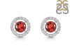 Garnet & White Topaz Stud Earring GAR-RDE-1003.