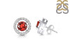 Garnet & White Topaz Stud Earring GAR-RDE-1003.
