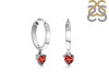 Garnet Heart Hoop Earring GAR-RDE-1231.