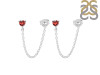 Garnet Chain Stud Earring GAR-RDE-1235.