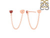 Garnet Chain Stud Earring GAR-RDE-1235.