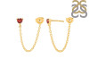 Garnet Chain Stud Earring GAR-RDE-1235.