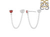 Garnet Chain Stud Earring GAR-RDE-1235.