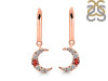 Garnet & White Topaz Hoop Earring GAR-RDE-1471.
